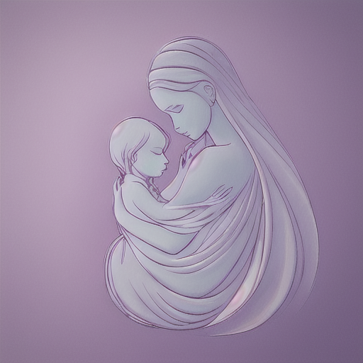 Logo of Tyneli: an outline of a mother holding her baby, symbolizing motherhood and nurturing in soft, bright colors.